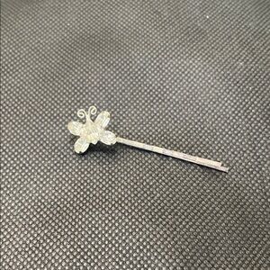 Silver and Crystal Butterfly Hair Pin